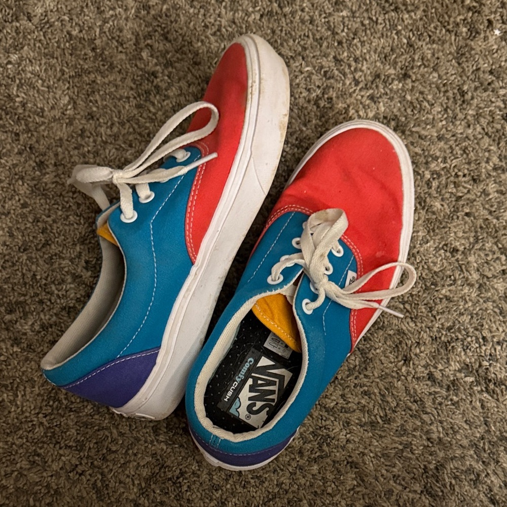 Vans Red and Blue color block  Sneakers Vibrant Design